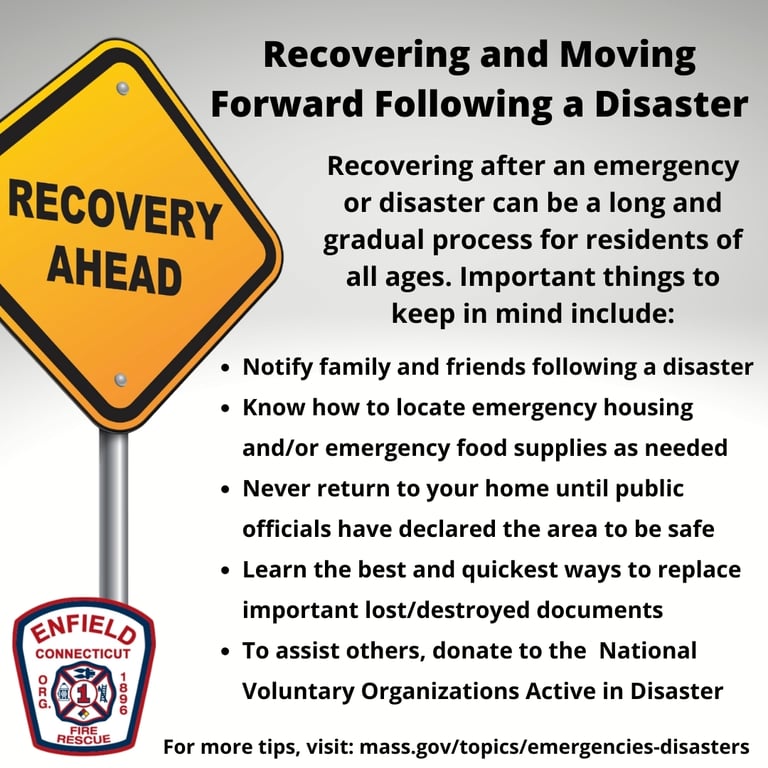 Enfield Fire District 1 Shares Tips for Recovering From A Disaster