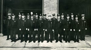 Engine 43 & Ladder 20 company members, at quarters, 5 Boston Street, South Boston, circa 1960.
