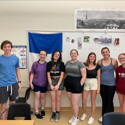 Oliver Ames High School group photo of student who completed first dual enrollment class with Middlesex community college