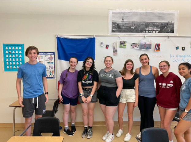 Oliver Ames High School group photo of student who completed first dual enrollment class with Middlesex community college