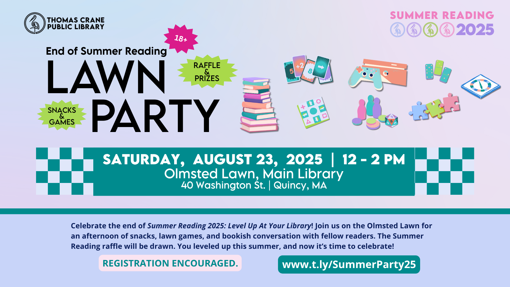 Adult Summer Reading Party on the Lawn!
