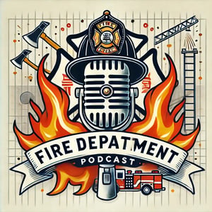 AI Generated clipart showing a fire department podcast