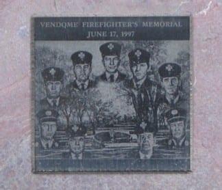 The Vendome Firefighters Memorial at Engine 2/Ladder 19, 700 East Fourth St., South Boston.