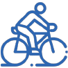 Icon of a person riding a bicycle.