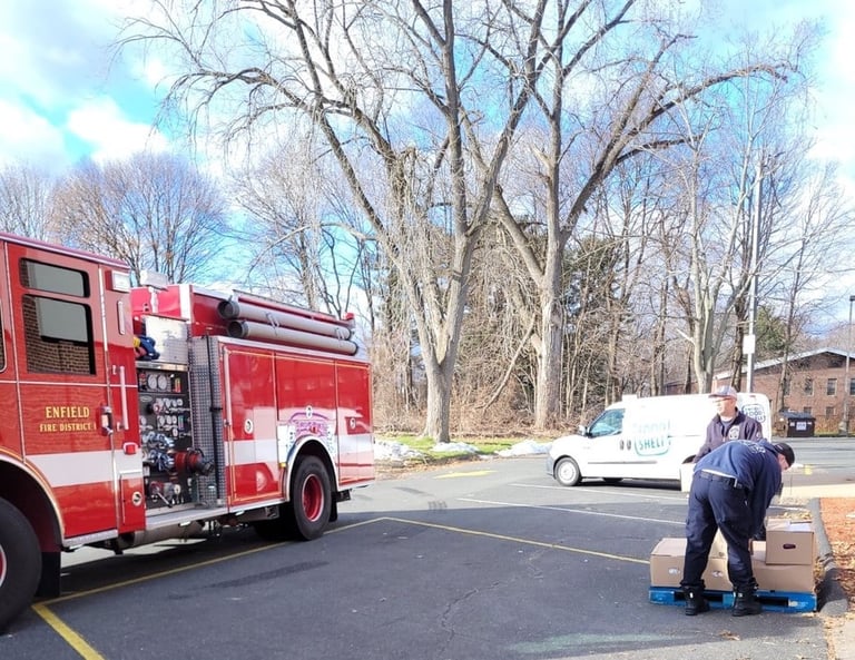 Enfield Fire District No.1 Helps to Deliver Food to Mark Twain Congregate Living Center