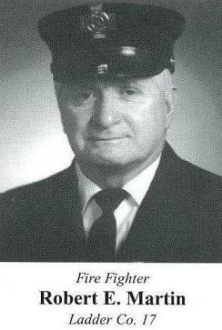 Photo of Fire Fighter Robert E. Martin, Ladder Company 17, in 2002.