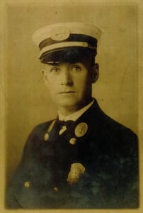 Fire Alarm Operator John M. Ahern in Lieutenant's Rank dress uniform, circa 1928.