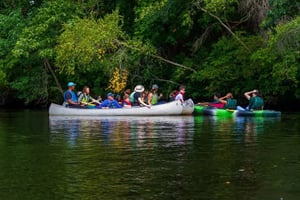 Kayakers on the water with Ipswich River Watershed Association
