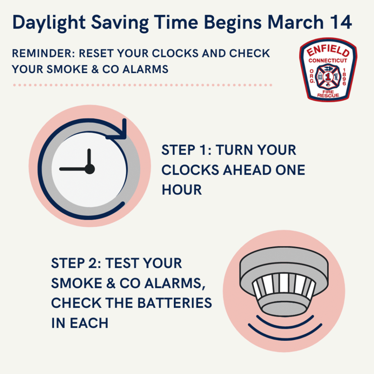 Enfield Fire District 1 Reminds Residents to Check Smoke and Carbon Monoxide Alarms When Changing Their Clocks