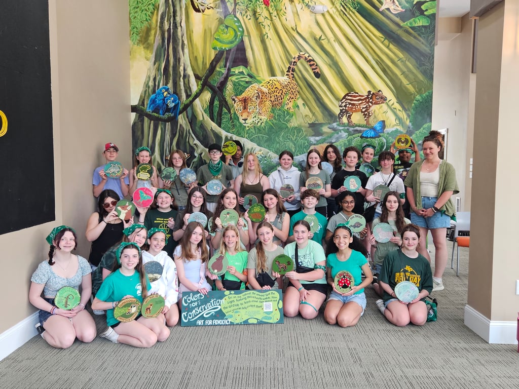Superintendent Dr. Rich Drolet and Principal Michelle Kreuzer are pleased to share that King Philip Middle School’s Art Club recently partnered with Southwick’s Zoo to contribute original artwork to a new educational garden focused on wildlife conservation.