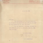 Appointment letter to Vincent D. Vitale, August 20, 1942.