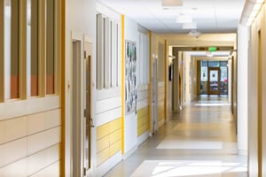 Hallway in the Concord-Carlisle High School.
