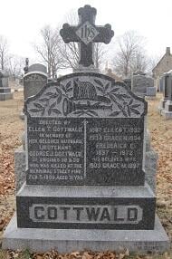 Photo of the gravestone of Lieutenant George Gottwald, Mt. Calvary Cemetery, Mattapan, MA.