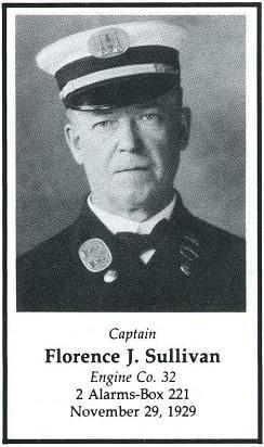 Photo of Captain Florence J. Sullivan, Engine 32, LODD 3/11/1900.