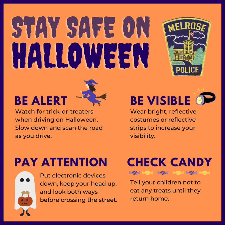 Melrose Police Department Shares Tips for Celebrating Halloween and