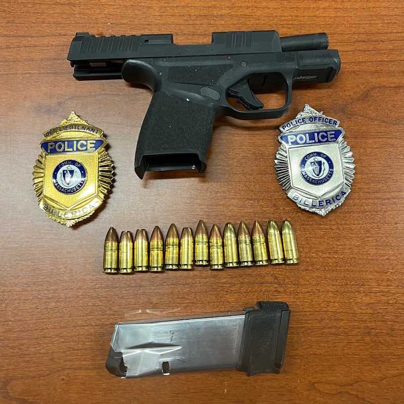 Illegal Firearm seized by Billerica Police.