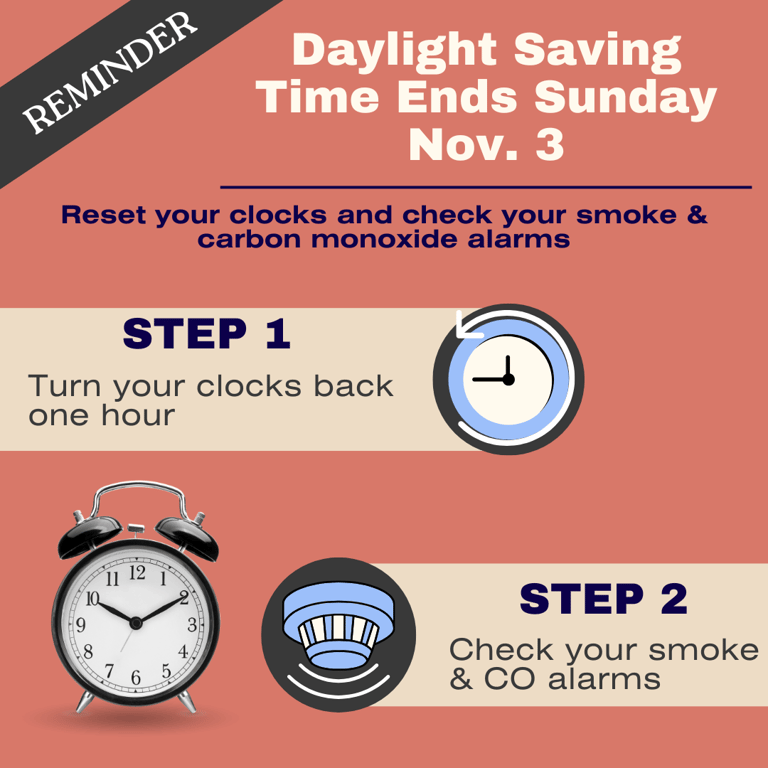 Enfield Fire District #1 Reminds Residents to Change Clocks and Check Alarms as Daylight Saving Time Ends