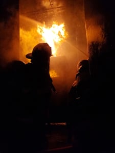 EFD Firefighters fight training fire