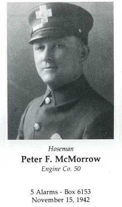 Photo of Hoseman Peter F. McMorrow, LODD 11/15/1942.