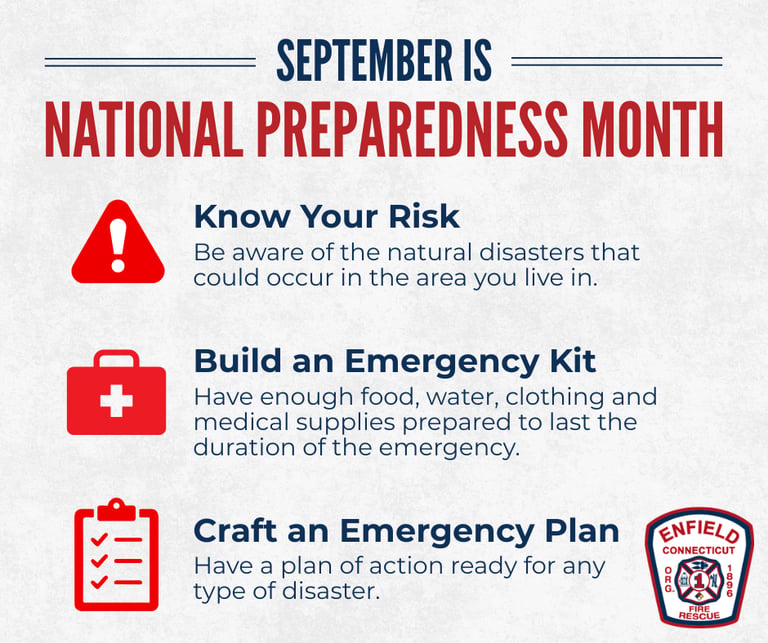 Enfield Fire District No. 1 Offers Tips for National Preparedness Month