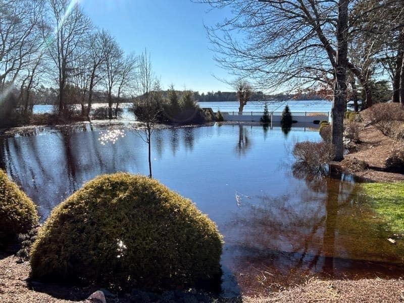 The East Bridgewater Fire Department responded Friday morning to reports of flooding after a dam breach occurred. (Photo Courtesy East Bridgewater Fire Department)