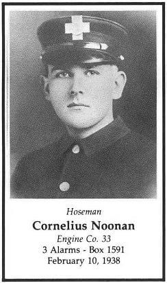 Photo of Hoseman Cornelius Noonan, Engine Company 33, LODD 2/10/1938.
