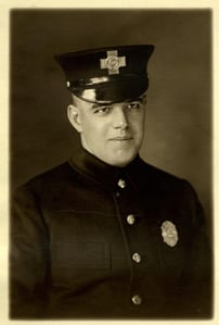 Appointment photograph of Hoseman Gilbert W. Jones, Engine Company 3, February, 1918.