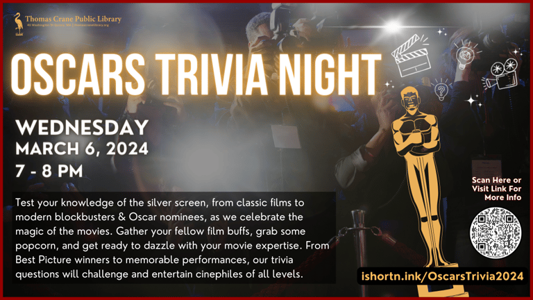 Oscars Trivia Night at the Main Library!