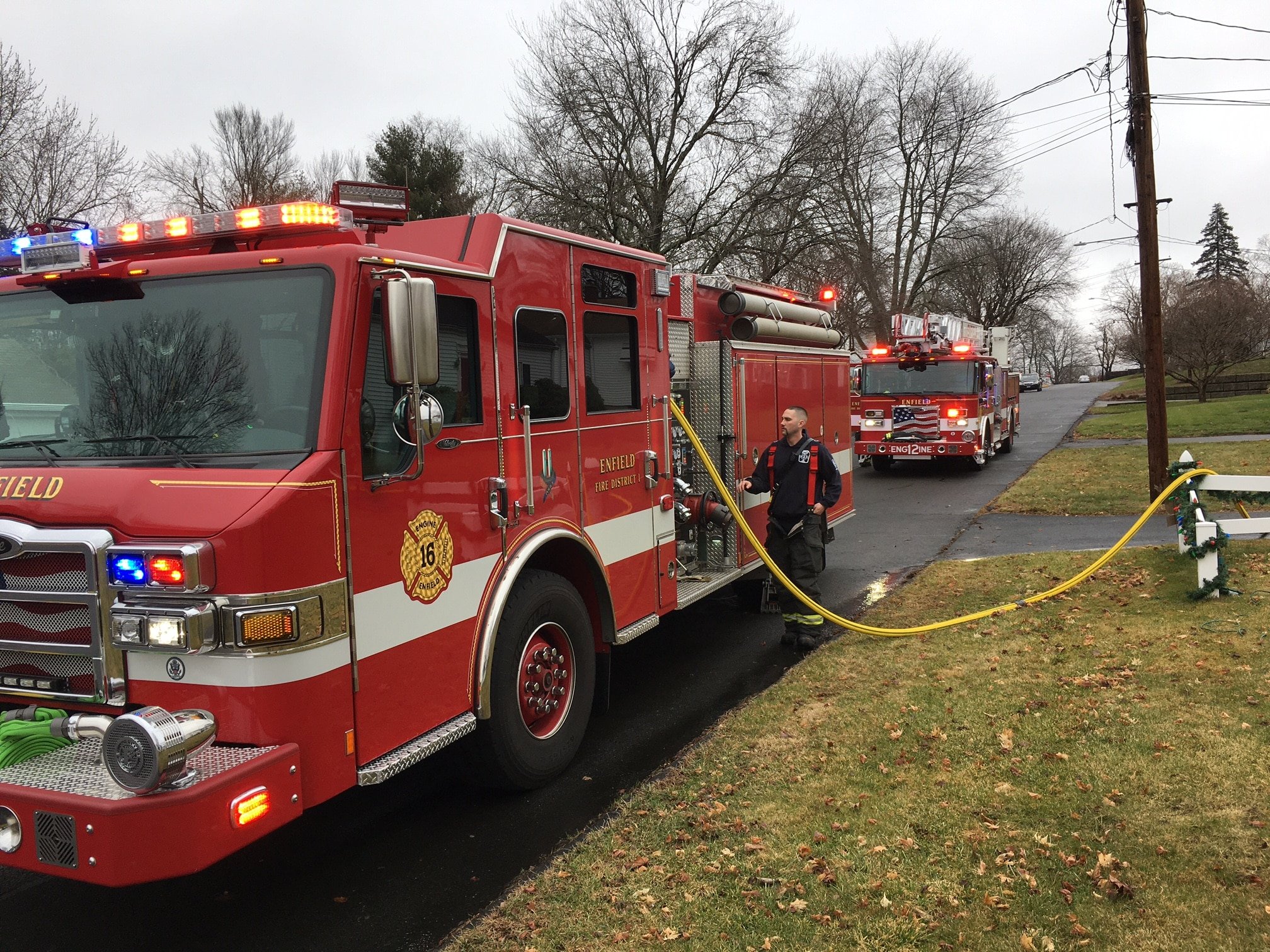 Deputy Chief William Higgins reports that Enfield Fire District No. 1 extinguished a pickup truck fire earlier today. (Photo courtesy Enfield Fire District)