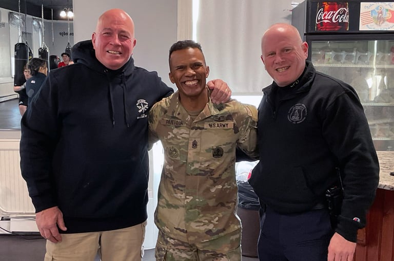 U.S. Army Command Sergeant Major Henry Pantoja Visits Lowell Police Youth Services Boxing Gym
