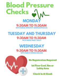 Blood pressure checks graphic.