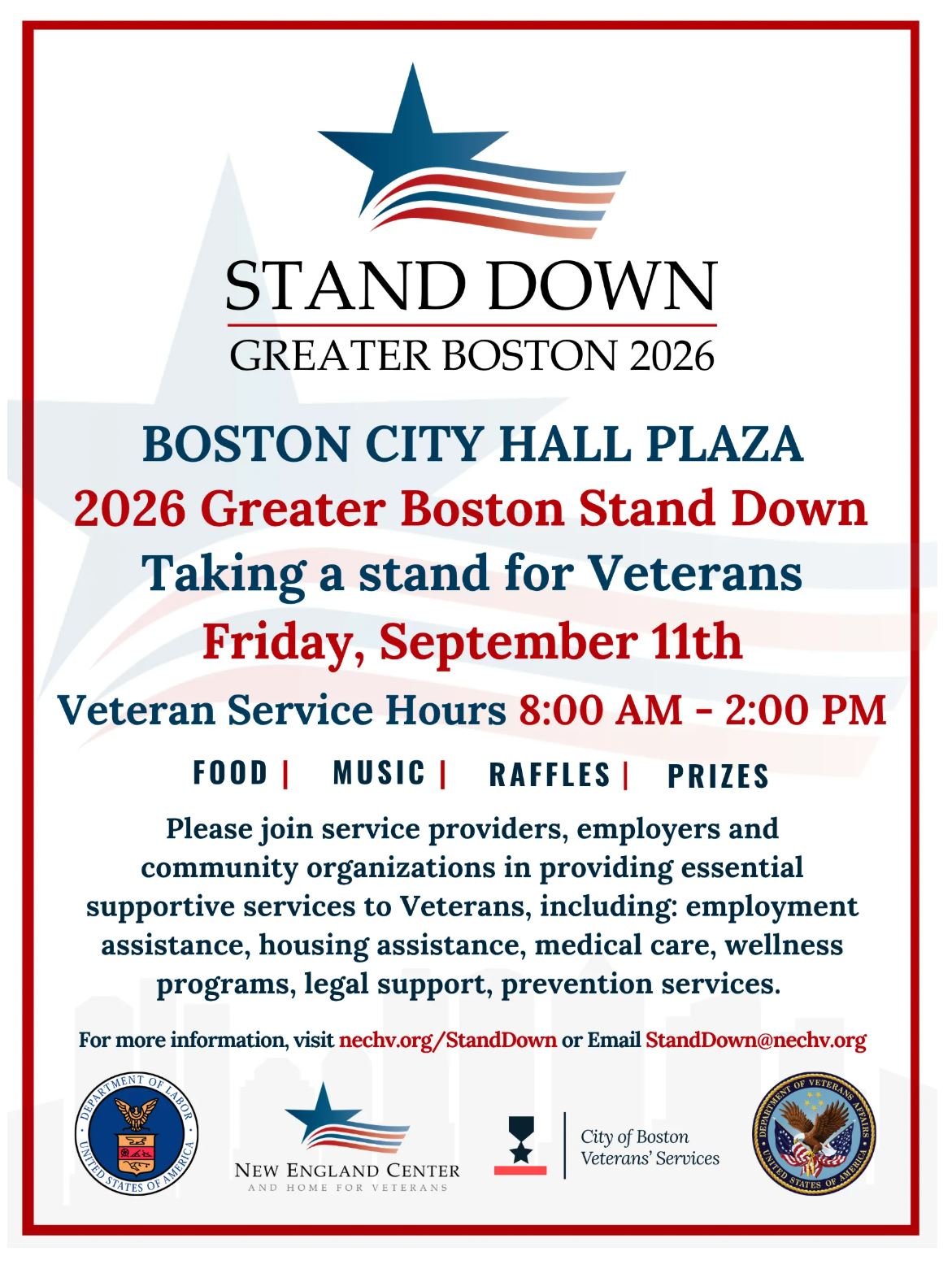 Stand Down Greater Boston 2026 Event Flyer