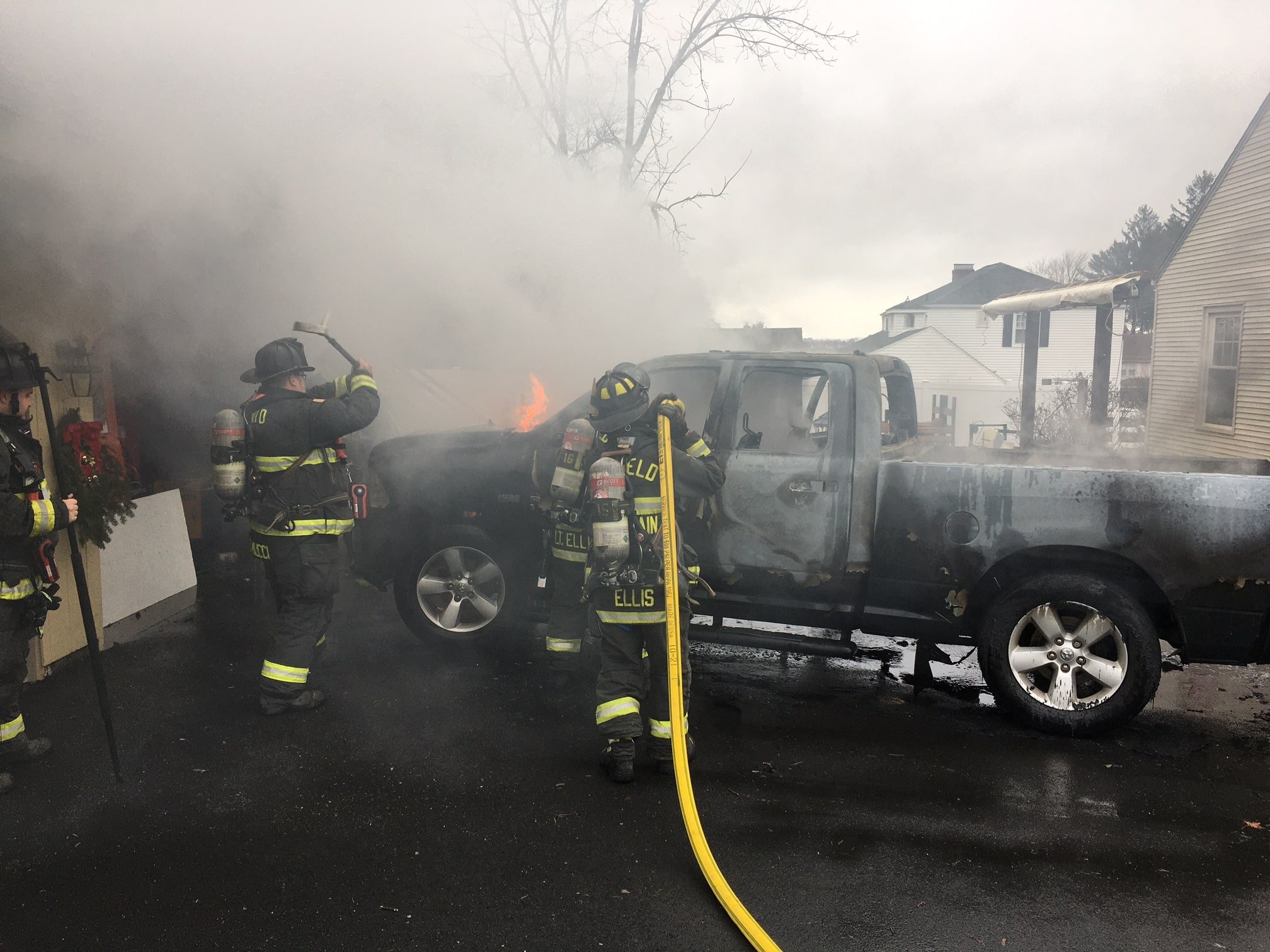 Deputy Chief William Higgins reports that Enfield Fire District No. 1 extinguished a pickup truck fire earlier today. (Photo courtesy Enfield Fire District)
