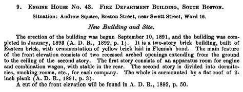 A City Report on the construction of the firehouse.