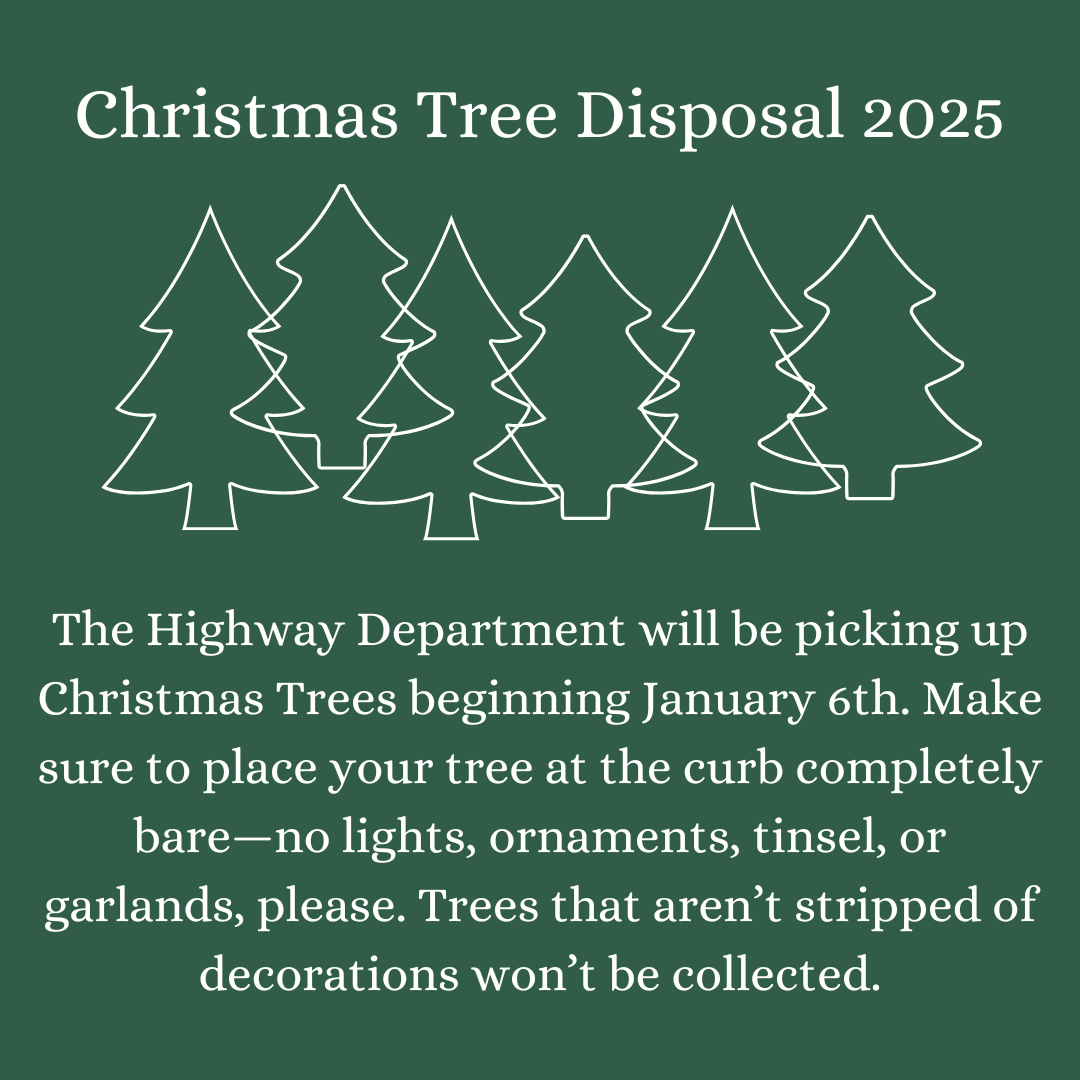 Christmas Tree Disposal 2025 Town of Groveland, MA