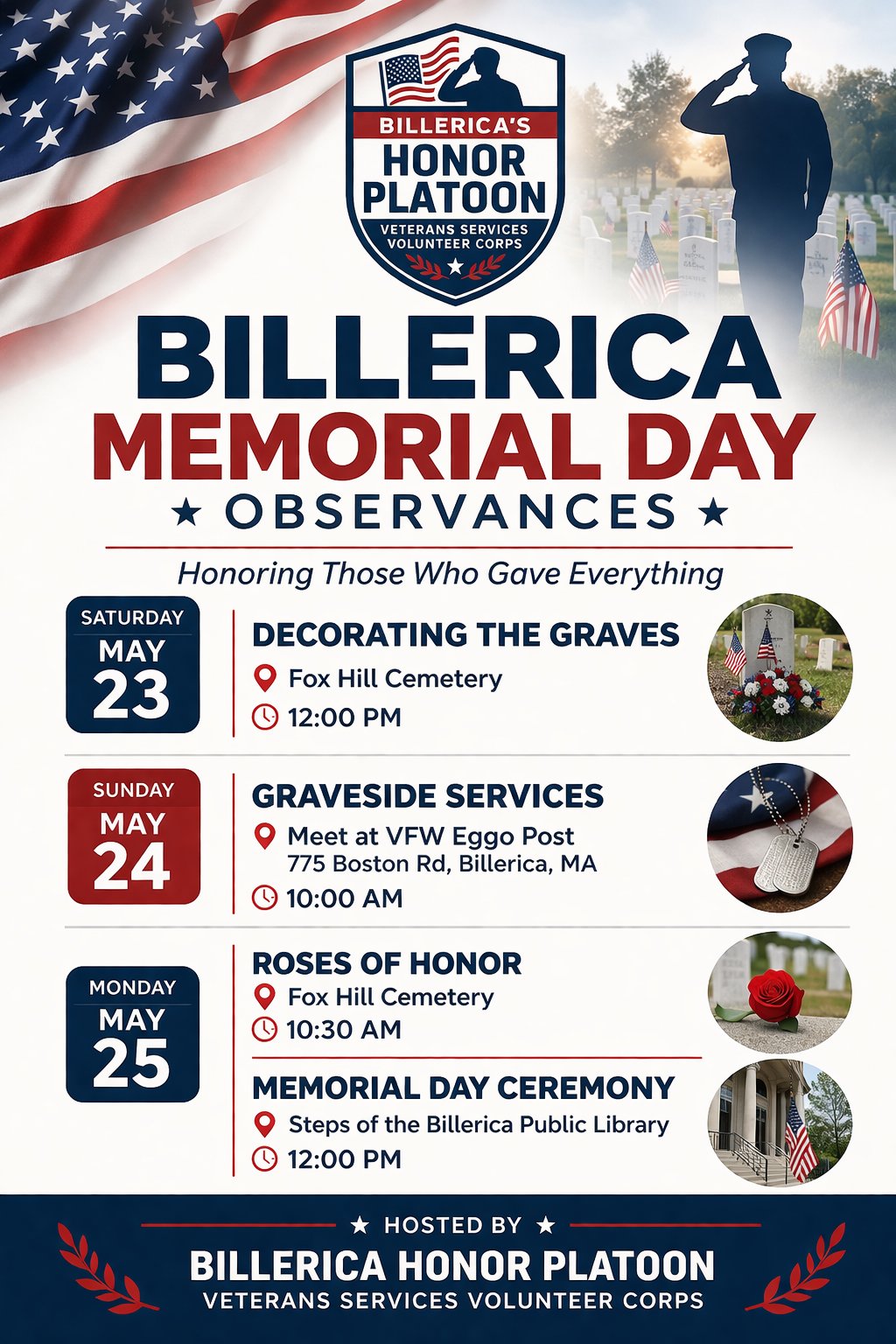 Billerica Memorial Day Observances 2026