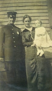 Walter P. Nolan, with wife Martha and oldest son, Walter, circa 1916.