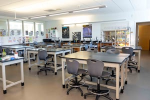 Interior classroom in Concord-Carlisle High School
