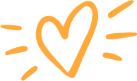 Hand drawn yellow heart.