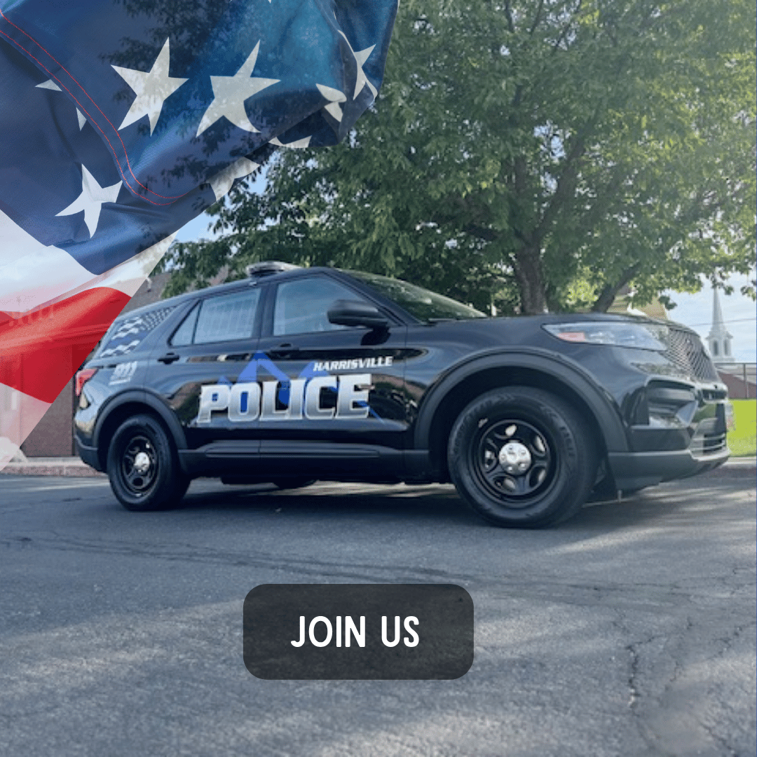 Harrisville City Police Car pictured at City Hall 