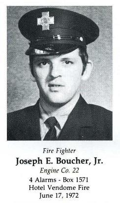 Photo of Fire Fighter Joseph F. Boucher, Jr., Engine Company 22, LODD June 17, 1972