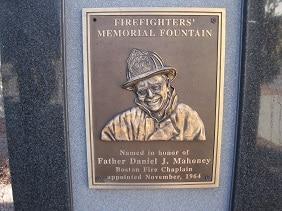 Bronze plaque honoring BFD Chaplain Rev. Daniel J. Mahoney