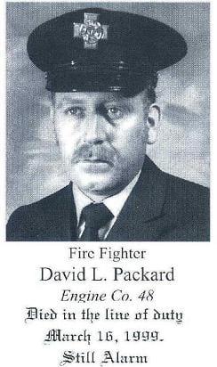 Photo of Fire Fighter David L. Packard, Engine Company 48, LODD, March 16, 1999.