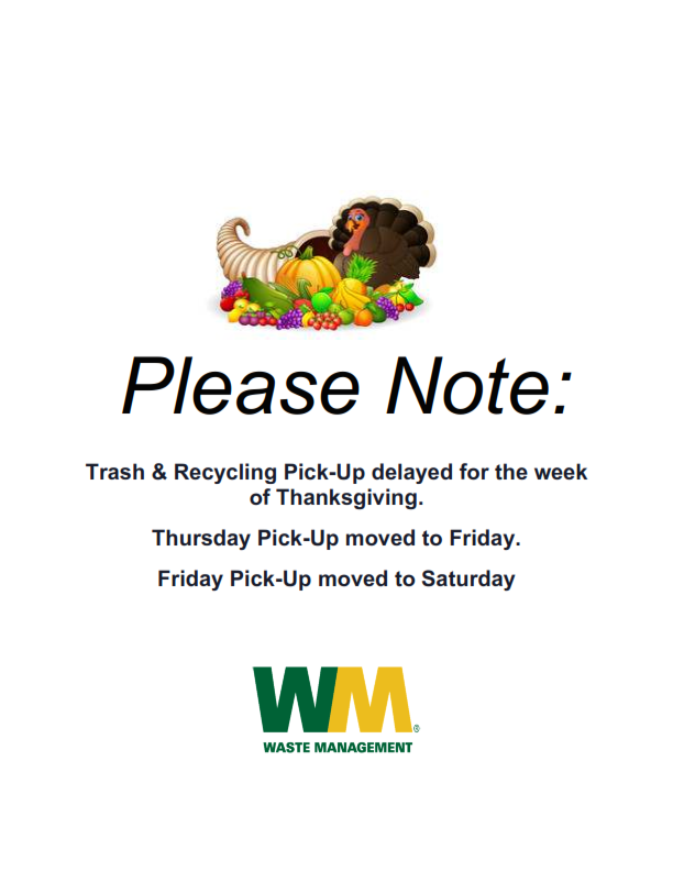 Thanksgiving Trash Delay