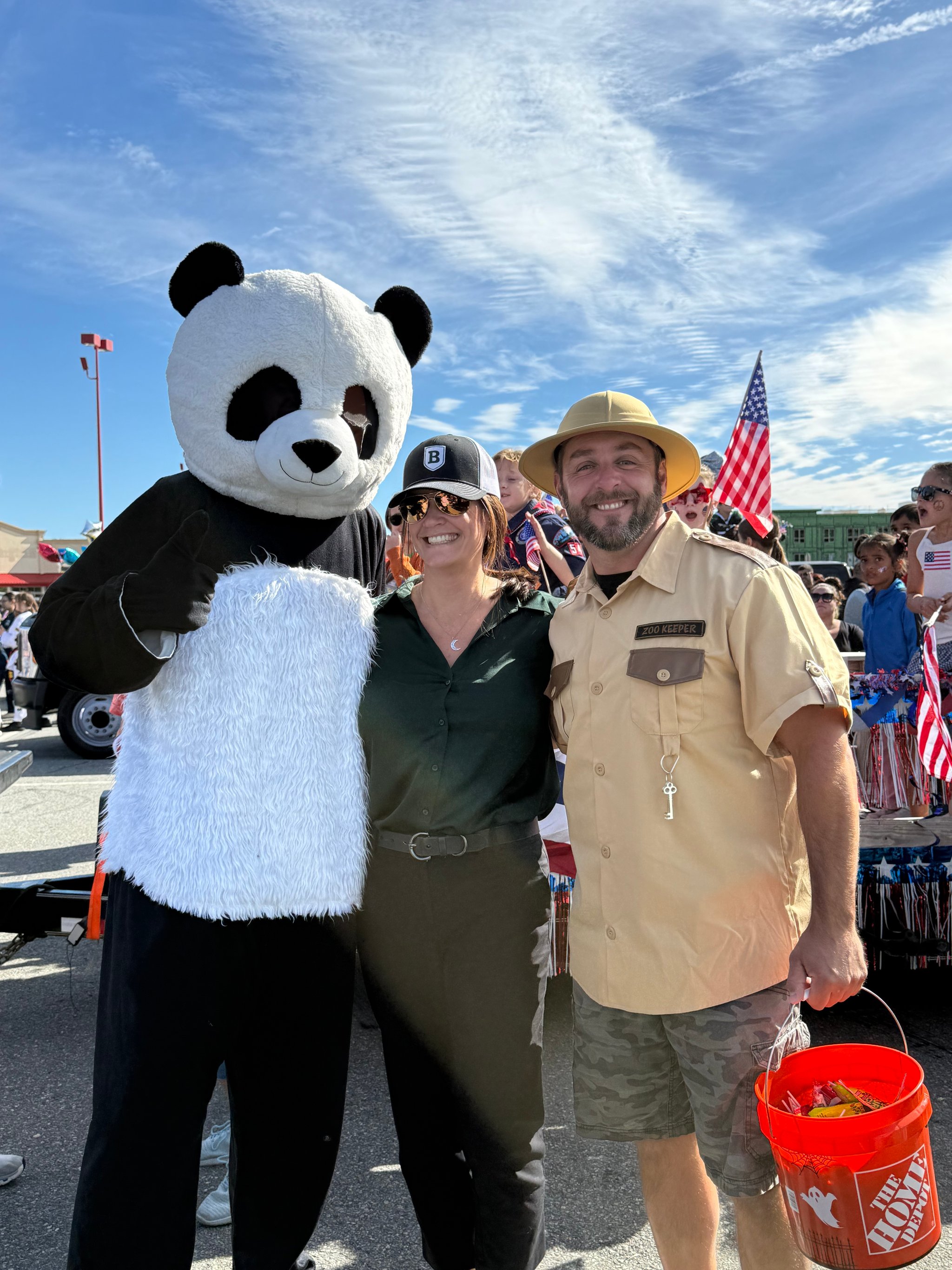 Superintendent with Panda Mascot
