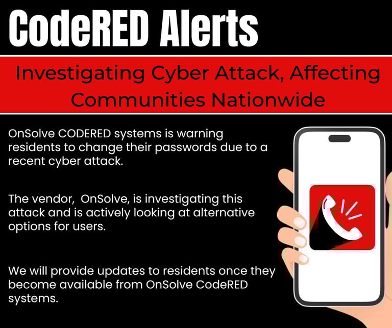 Lowell Police Department Notifying Community Of Cyber Attack Against CodeRed; Encouraging Residents to Change Passwords
