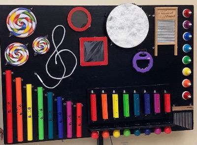 Music wall generously created by Enabling Engineering at Northeastern University