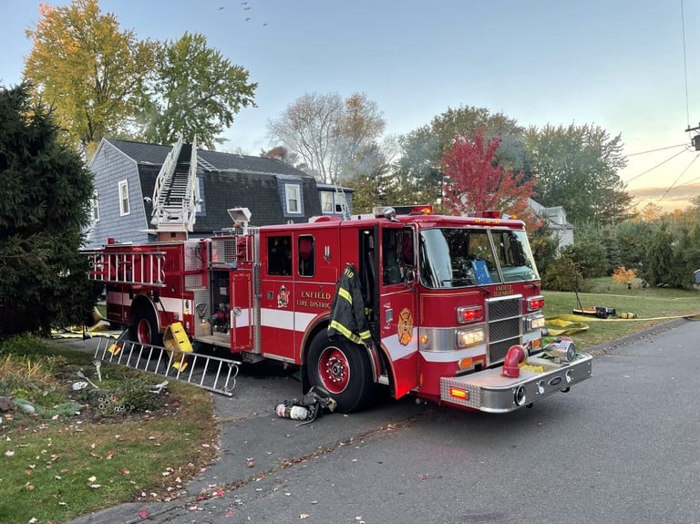 Enfield Fire District No. 1 Extinguishes Attic Fire in Home