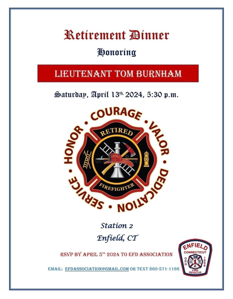 Retirement Dinner Honoring Lieutenant Tom Burnham