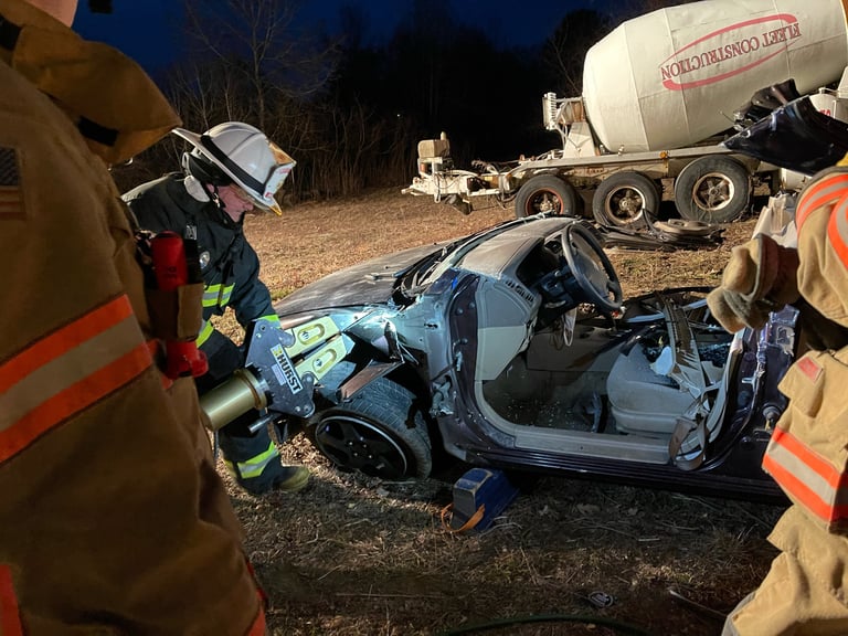 Enfield Fire District No. 1 Shares Photos from Nighttime Vehicle Extraction Drill